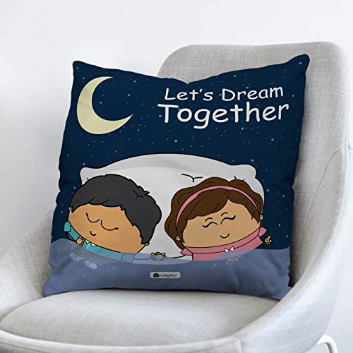 Indigifts Indigifts Valentine Gifts Set Conjugated Fiber Satin Cushion Cover with Filler Combo 12x 12 inches 1 Cushion Cover 1 Filler Wooden Frame 1 Rose 1 Greeting Card 1 Teddy - Image 3