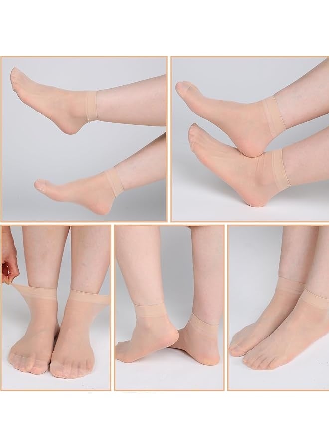 10 pairs, women's stockings (flesh-colored model), short transparent stockings, summer thin stockings, short-leg pantyhose, low-top stockings, non-slip stockings - Image 2