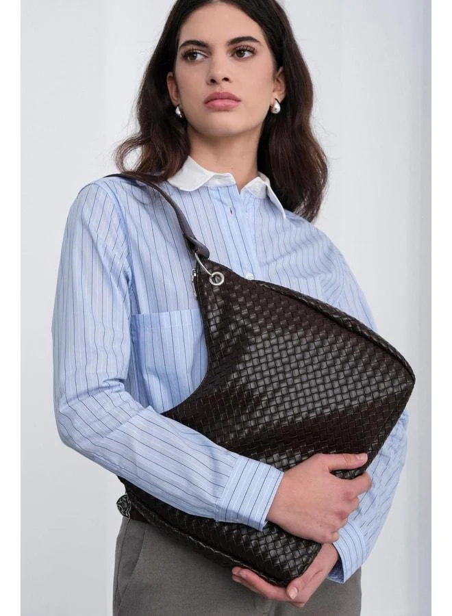 Shule Bags  Valerie Woven Shoulder Bag - Coffee. for Women | Best Price UAE