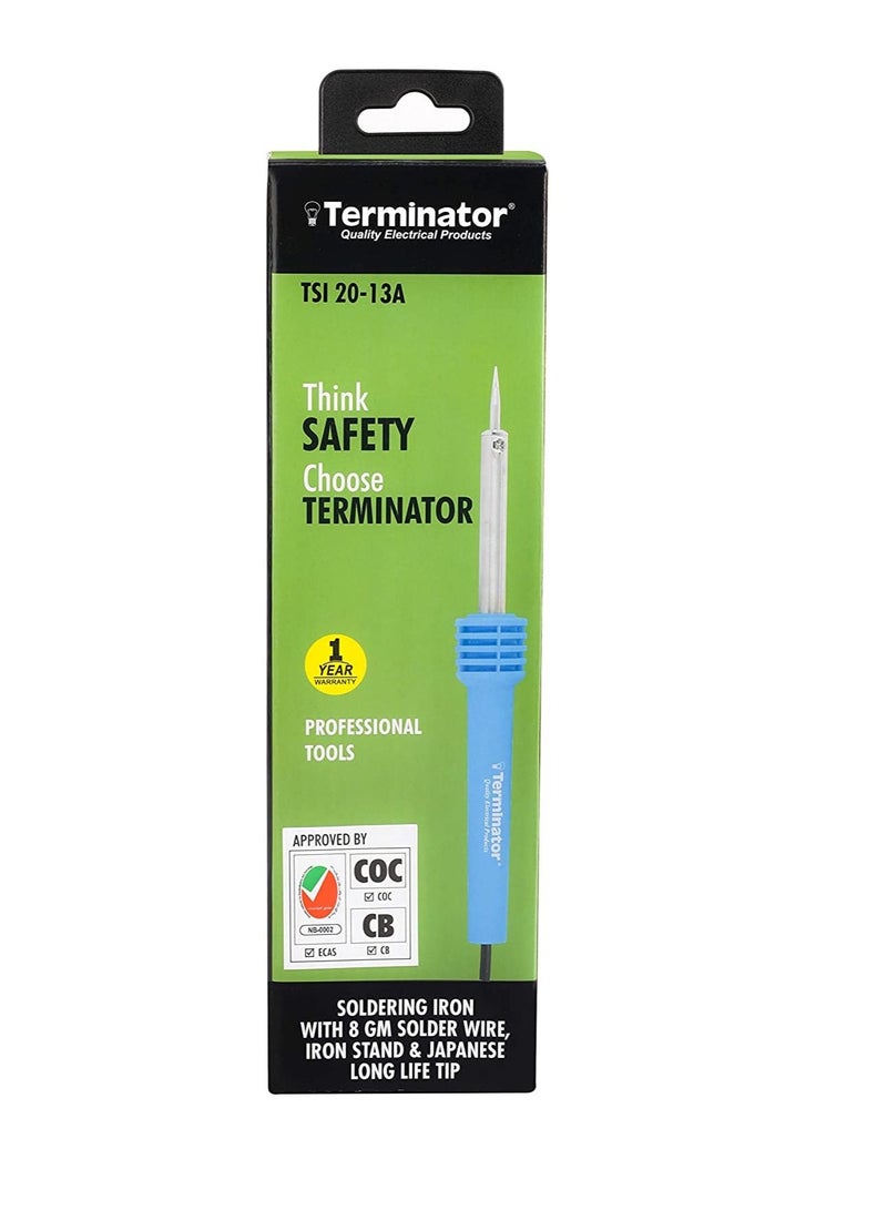 Terminator Soldering Iron With 8 gm Solder Wire Iron Stand Japnese Long Life Tip TSI 20 13A  - Image 2