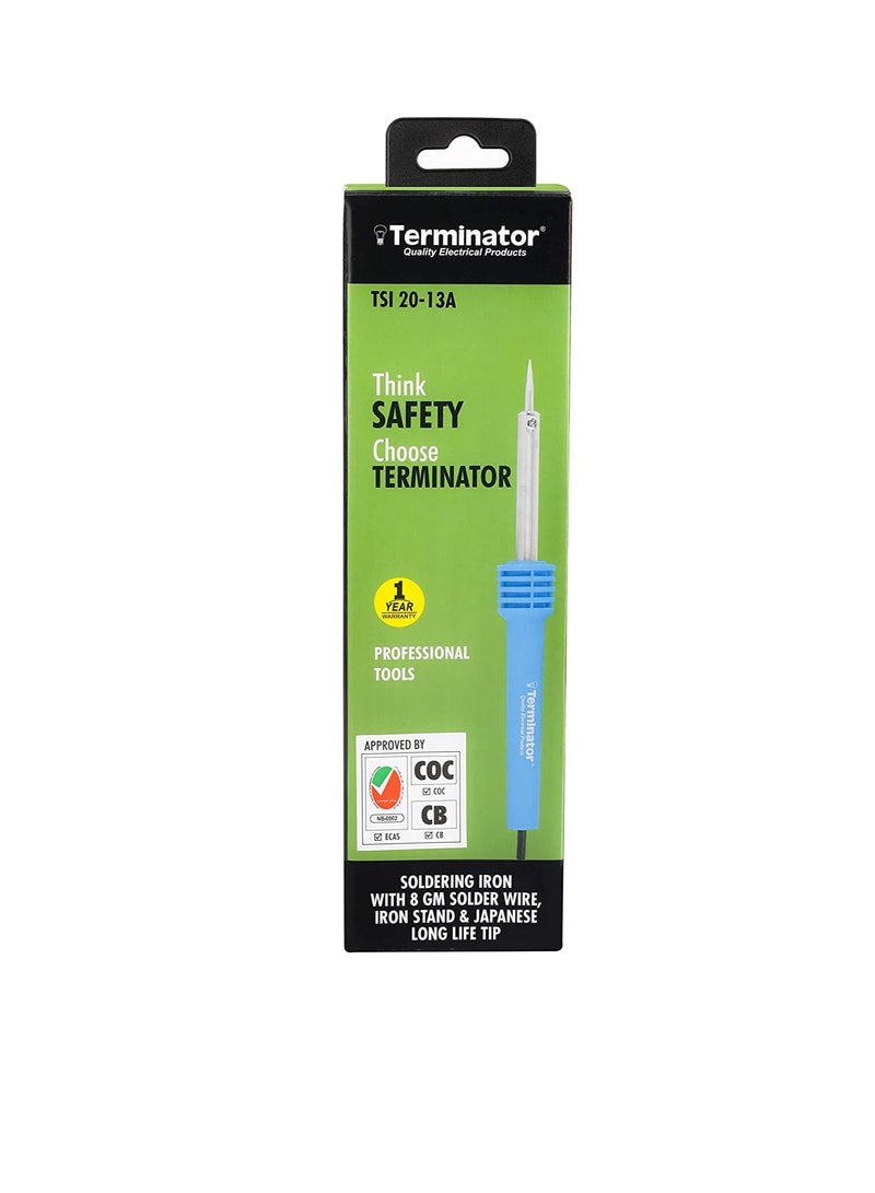 Terminator Soldering Iron With 8 gm Solder Wire Iron Stand Japnese Long Life Tip TSI 20 13A  - Image 1