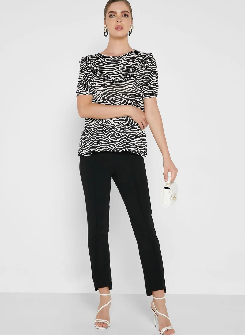 RIVER ISLAND Animal Print Top