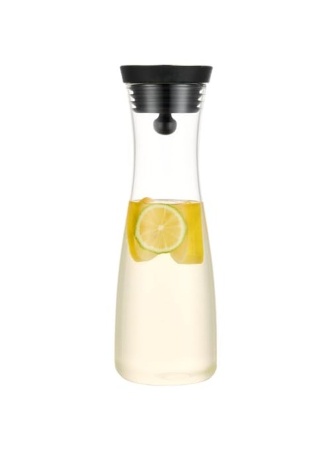 Glass Carafe with Lid, 40 Oz Borosilicate Water Pitcher for Hot/Cold Water, Ice Tea and Juice Beverage  - Image 1