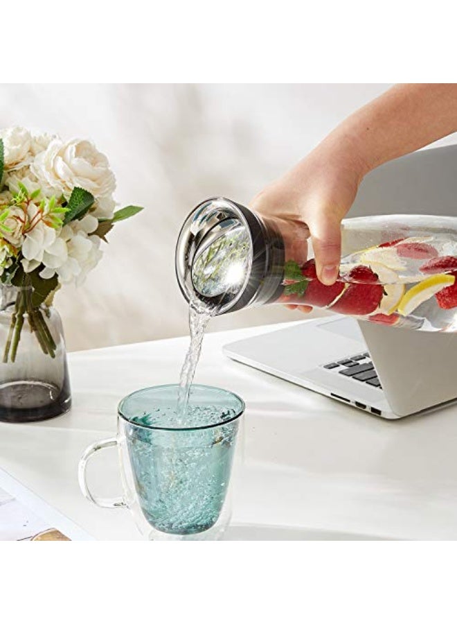 Glass Carafe with Lid, 40 Oz Borosilicate Water Pitcher for Hot/Cold Water, Ice Tea and Juice Beverage  - Image 5