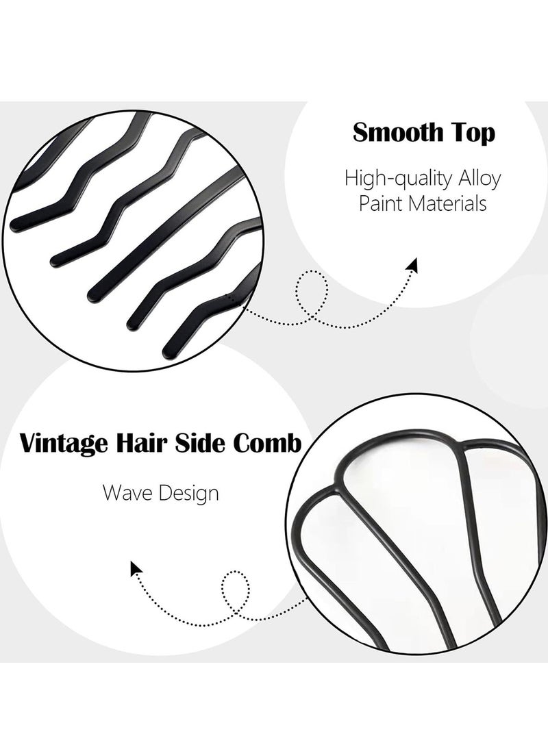 أوزيغالور 4 قطع من مشابك الشوكة المعدنية للشعر - أسنان على شكل حرف U لكعكات الشعر، أدوات تصفيف الشعر السوداء للنساء - Image 3