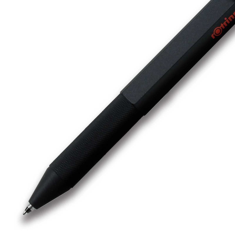 Rotring 600 3-in-1 Multicolor Pen and Mechanical Pencil, Black Barrel, Brass Mechanism, Fine Point Tips, Hexagonal Barrel, Metal Knurled Grip - Image 2