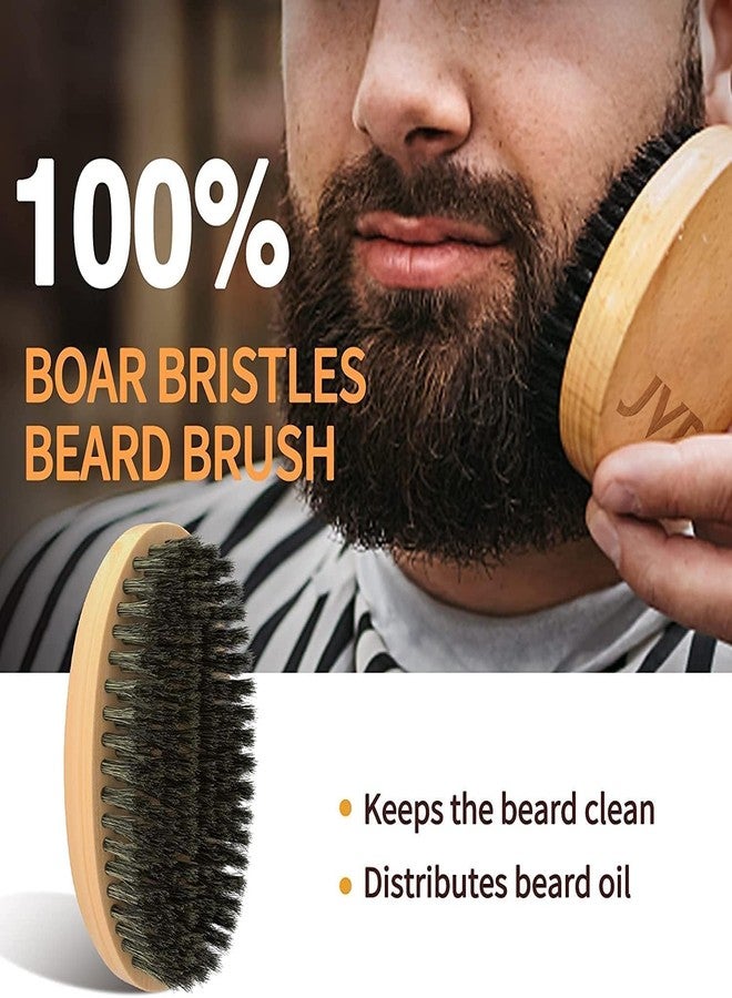 JVR Beard Grooming Kit for Men, Beard Care Kit Includes Oil and Balm,100% Boar Brush Vegan Just for Men Mustache, Perfect Gifts for Him Man Dad Boyfriend - Image 5