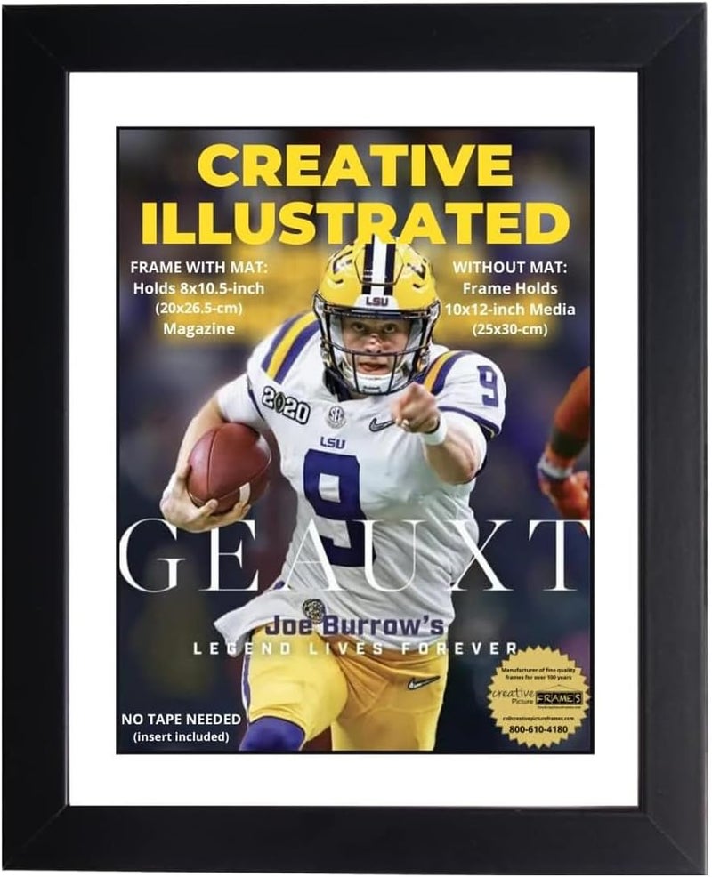 Creative Picture Frames 8" x 10.5" Sports Illustrated Magazine Display Frame, Suitable for 1994-Current Collector's Edition Sports Magazines with Wall Mount & Easel, White Mat, 1 Count - Image 1