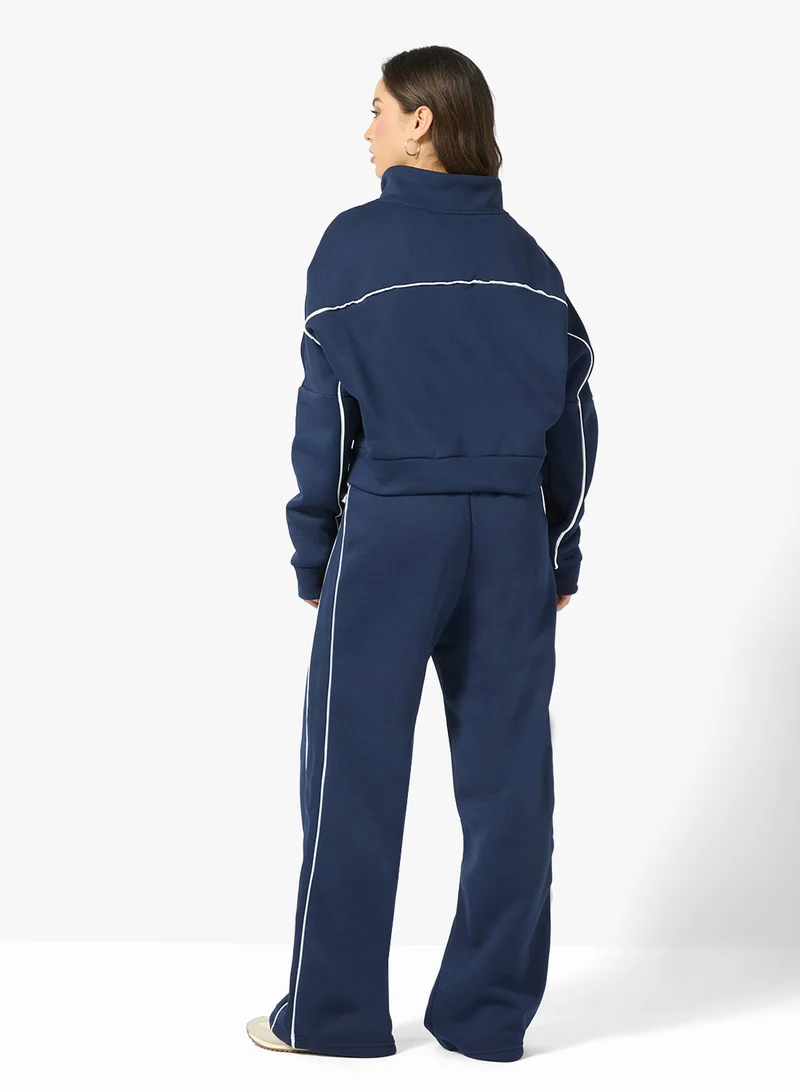 Ginger Zip Up Contrast Trim Detail Tracksuit
