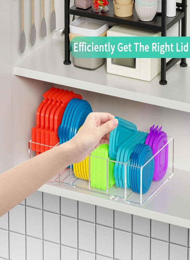 YUNEASELF Expandable Lid Storage Organizer: Kitchen Food Container Lids Organizer for Cabinet - Acrylic Extra Large 10-18" Food Storage Container Holder for Cabinets Cupboards Pantry Drawer - Image 5