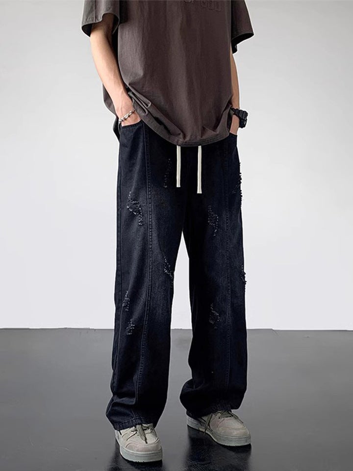 Unisex Classic Denim Jeans Loose Fit Daily Outdoor Wear - Image 4