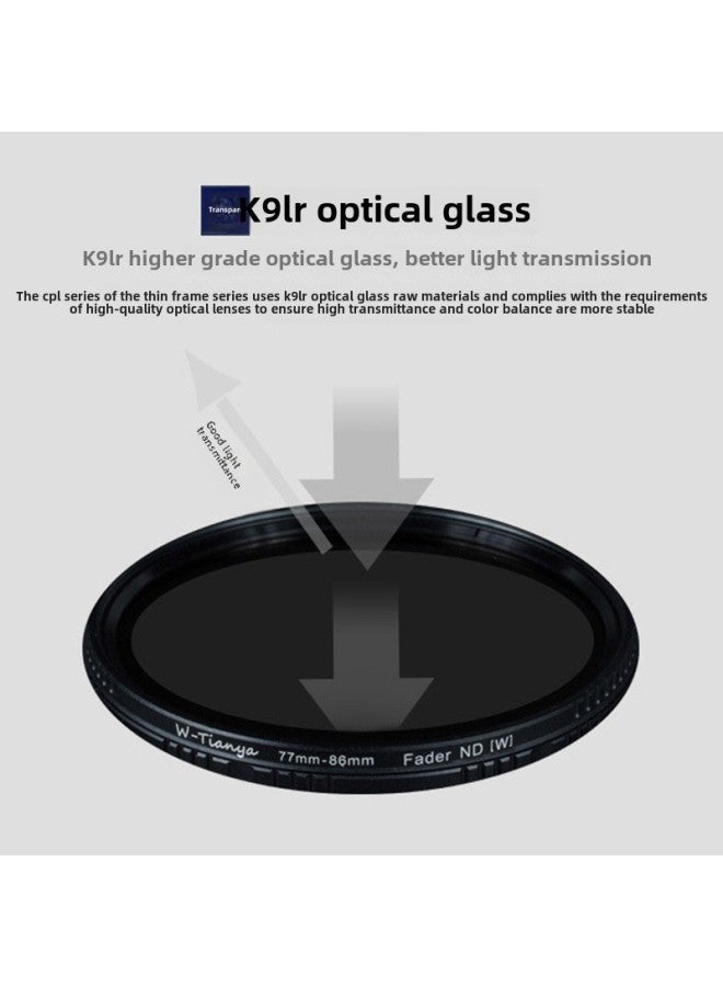 Tianya Adjustable ND Mirror 1 To 9 Gear Light Reducing Mirror 77 40.52 58 67 82MM Medium Gray Density Mirror ND2-400-Color:67mm  - Image 5
