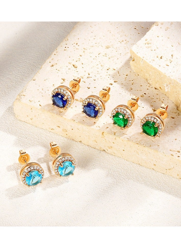 KELIO Retro Luxury Diamond Studded Round Earrings - Image 3
