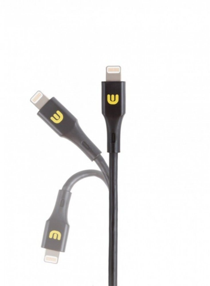 Wrapsol iPhone Cable USB-A to MFI Lightning 3M – Black - Image 1
