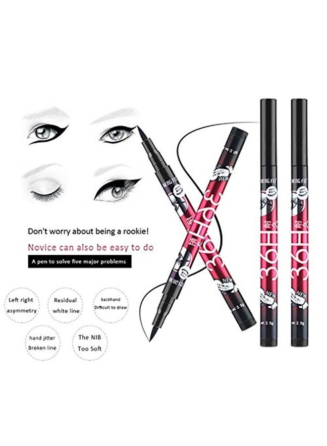 MIOBLET 2pcs 36H Black Eyeliner Pencil Long Lasting Waterproof Liquid Eyeliner Pen Natural Eye Liner Makeup - Image 2