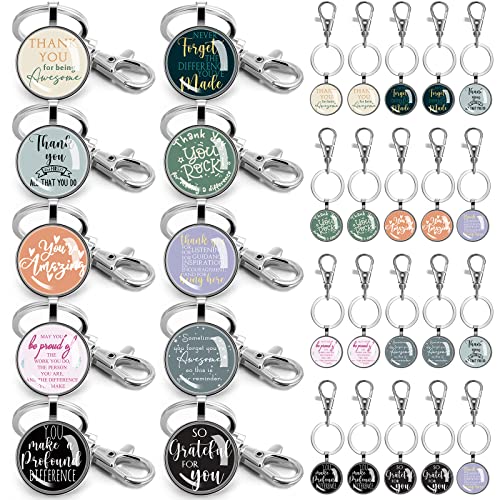 Fumete 50 Pcs Employee Appreciation Gifts for Coworkers Motivational Keychains Bulk Thank You Gifts for Teacher Nurse Team - Image 1