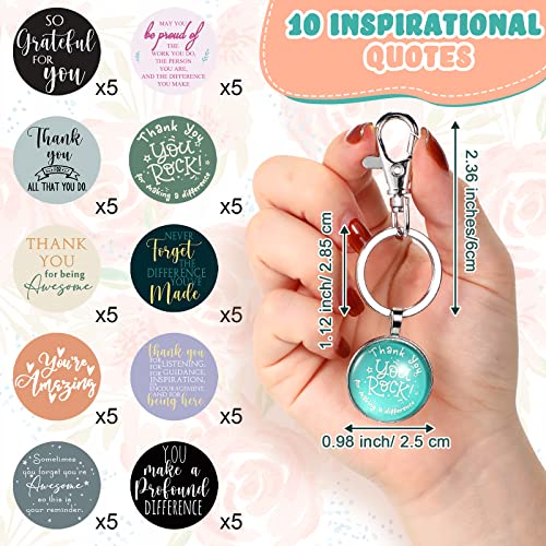 Fumete 50 Pcs Employee Appreciation Gifts for Coworkers Motivational Keychains Bulk Thank You Gifts for Teacher Nurse Team - Image 2
