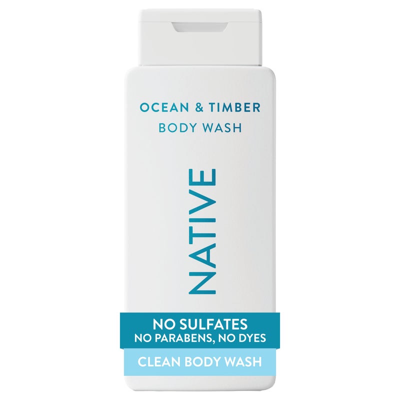 Native Body Wash Contains Naturally Derived Ingredients | For Women & Men, Sulfate, Paraben, & Dye Free Leaving Skin Soft and Hydrated | Ocean & Timber 18 oz - Image 1