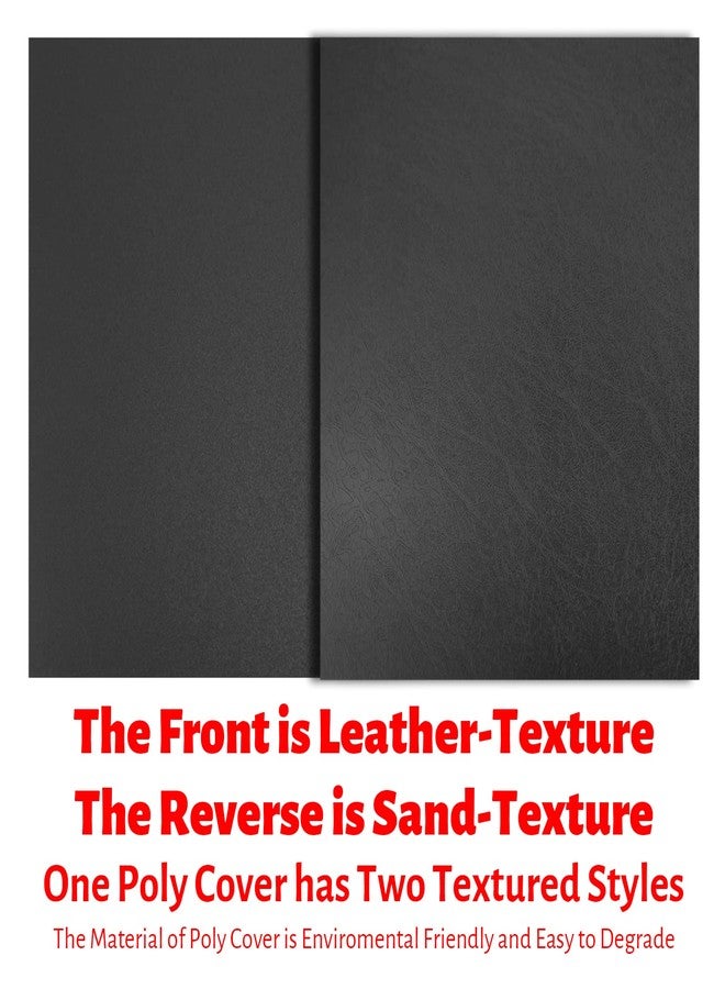 Binditek 50 Pack 16 Mil Leather-Textured Heavyduty Polycovers, Plastic Binding Presentation Covers, Letter Size, 8-1/2 x 11, Unpunched, Square Corners, Black - Image 3