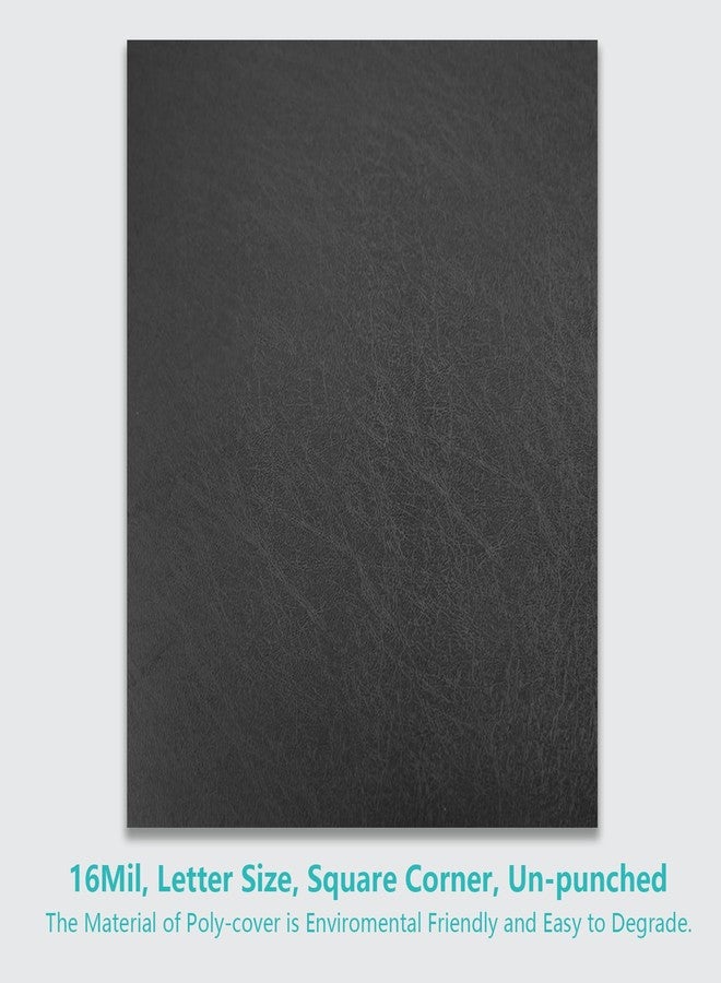 Binditek 50 Pack 16 Mil Leather-Textured Heavyduty Polycovers, Plastic Binding Presentation Covers, Letter Size, 8-1/2 x 11, Unpunched, Square Corners, Black - Image 2