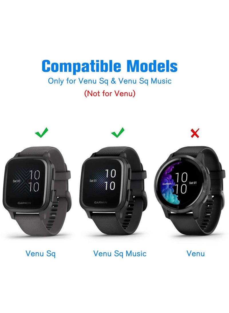 KASTWAVE 3 Packs 3 Color Screen Protector Case Compatible with Garmin Venu Sq 2, Sq 2 Music, Venu Sq, Venu Sq Music, Full Coverage Soft TPU Case Protective Screen Cover Bumper Frame - Image 5