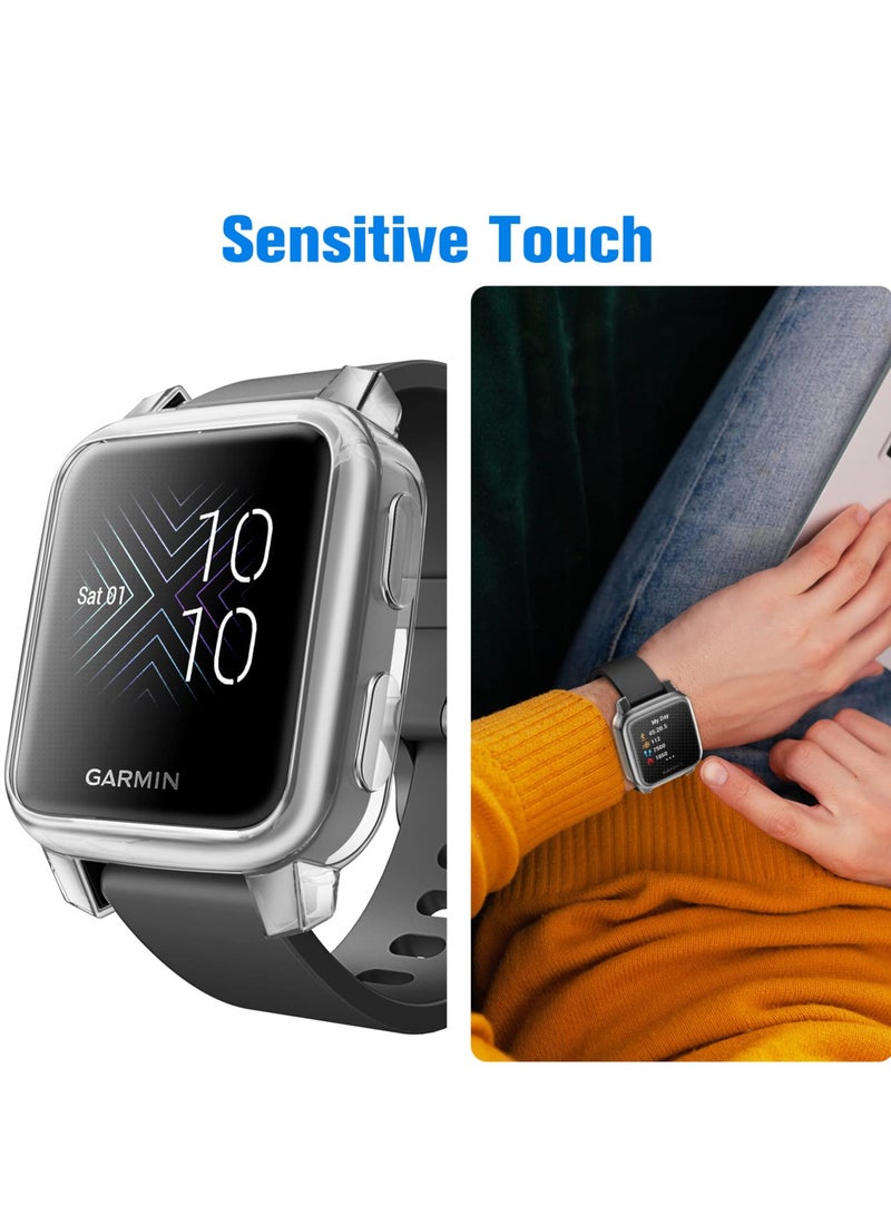 KASTWAVE 3 Packs 3 Color Screen Protector Case Compatible with Garmin Venu Sq 2, Sq 2 Music, Venu Sq, Venu Sq Music, Full Coverage Soft TPU Case Protective Screen Cover Bumper Frame - Image 2
