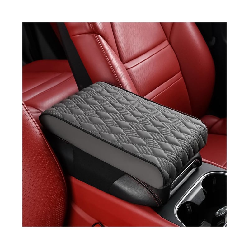 Bittwee Car Center Console Cover Leather Waterproof Auto Arm Rest Box Cover Memory Foam Armrest Cushion Protection Pad Hand Rest Pillow with Height Increase Universal Car Accessory