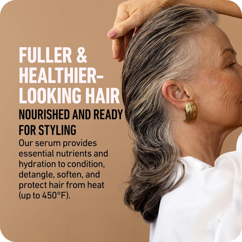 Boldify Leave In Conditioner and Heat Protectant - Hair Serum for Blow Dry and Styling, Nourishing Leave In Serum for Women & Men - Lightweight Thermal Protection to 450F with Biotin - Image 3