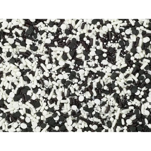 DecoPac Graduation Fusion Mix Candy Sprinkles 26oz Fancy Sprinkles in Handheld Container Edible Black And White Sprinkles For Celebration Cakes Cupcakes Cookies and Donuts - Image 5