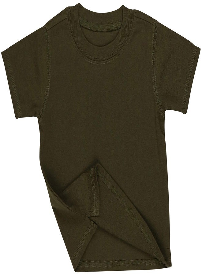 ToBeInStyle Infants Boys Girls Scoop Neck S.S. Tee - Army Green - 24M - Image 2