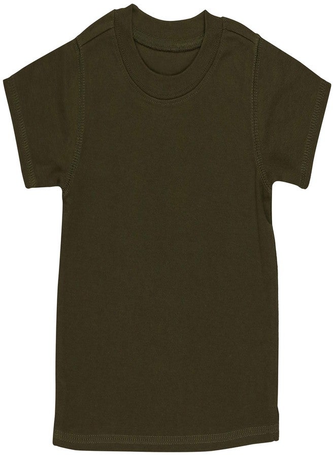 ToBeInStyle Infants Boys Girls Scoop Neck S.S. Tee - Army Green - 24M - Image 1