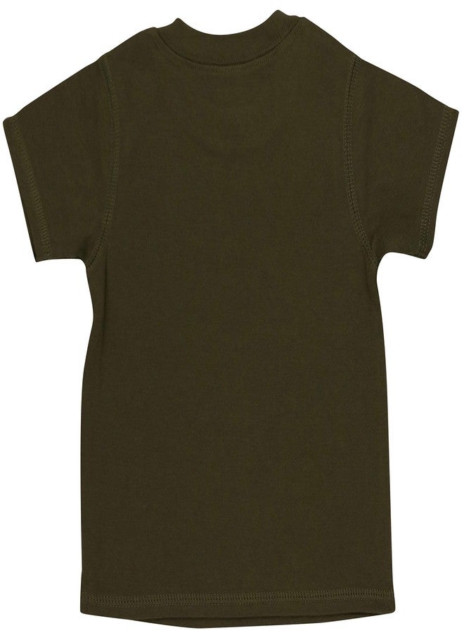 ToBeInStyle Infants Boys Girls Scoop Neck S.S. Tee - Army Green - 24M - Image 3