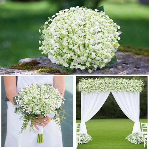 Eeaivnm 100 Pcs Artificial Baby's Breath Flowers,Artificial Flowers Real Touch Fake Gypsophila Bulk for Wedding Centerpieces, Home Party Garden Decoration - Image 3