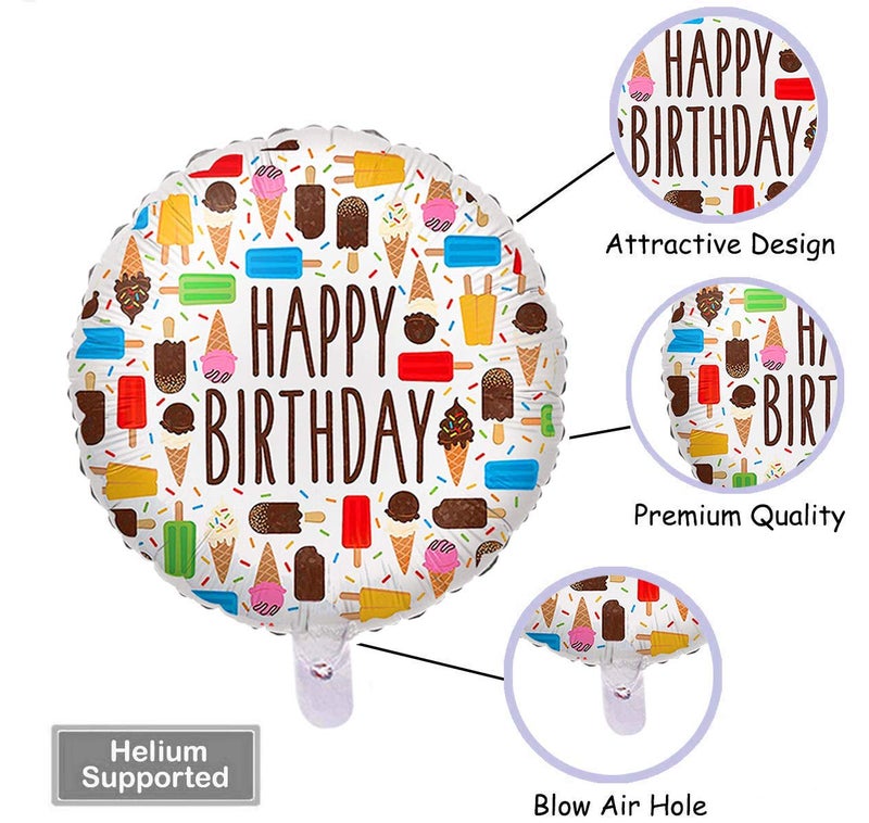AMFIN® (Pack of 2) 17 Inch Happy Birthday Round Foil Balloons/Happy Birthday Balloons for Decoration/Birthday Theme Party Decoration - Image 3