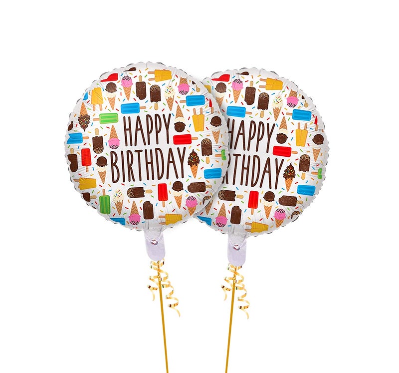 AMFIN® (Pack of 2) 17 Inch Happy Birthday Round Foil Balloons/Happy Birthday Balloons for Decoration/Birthday Theme Party Decoration - Image 1