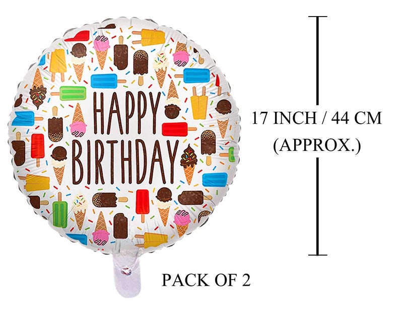 AMFIN® (Pack of 2) 17 Inch Happy Birthday Round Foil Balloons/Happy Birthday Balloons for Decoration/Birthday Theme Party Decoration - Image 2