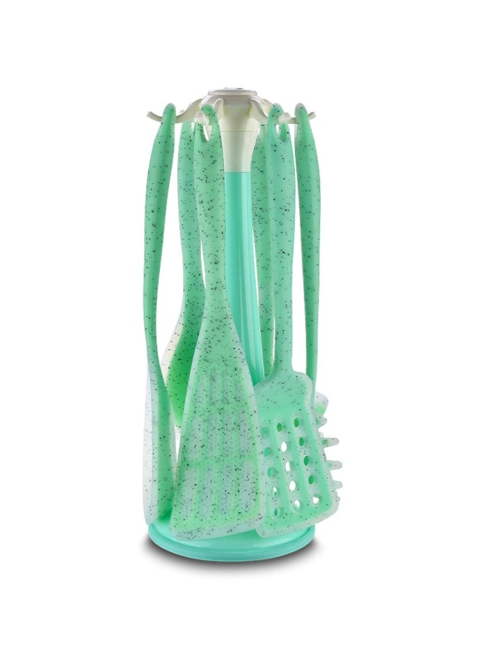 DESSINI مجموعة أدوات المطبخ 6 قطع ملعقة سيليكون شفافة خضراء