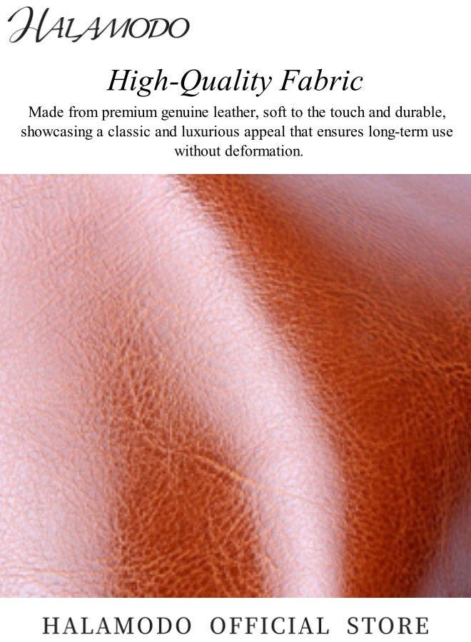 HALAMODO Women's Top Handle Satchel Handbags Vintage Genuine Leather Shoulder Bag Messenger Tote Bag Purse Large Capacity Top Handle Bag - Image 3