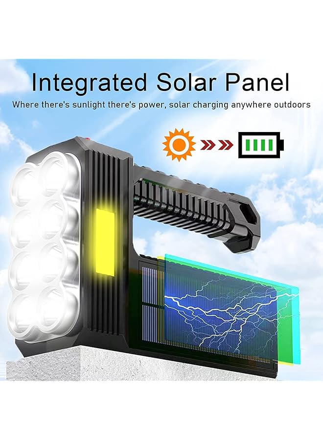 KASTWAVE 3000 Lumens Solar Rechargeable Handheld Flashlight LED Waterproof 1200 Mah Battery USB Fast Charging - Image 3