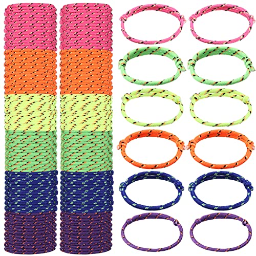Janinka 432 Pcs Friendship Bracelets for Kids Neon Adjustable Paracord Bracelets Bulk Woven Rope Classroom Prizes for Students Girls Boys Goodie Bag Stuffers Back to School Party FavorsDeep Color - Image 1