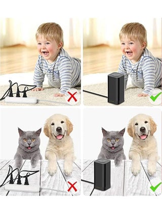 3 in 1 Power Extension Cord With Wireless Charger  And Cable Management Box with lock 4 USB Ports (32W 1* PD 18W 1* QC3.0,2* USB-A)  And 6 Outlets 2500W Power Socket for Home Office And More - view 4