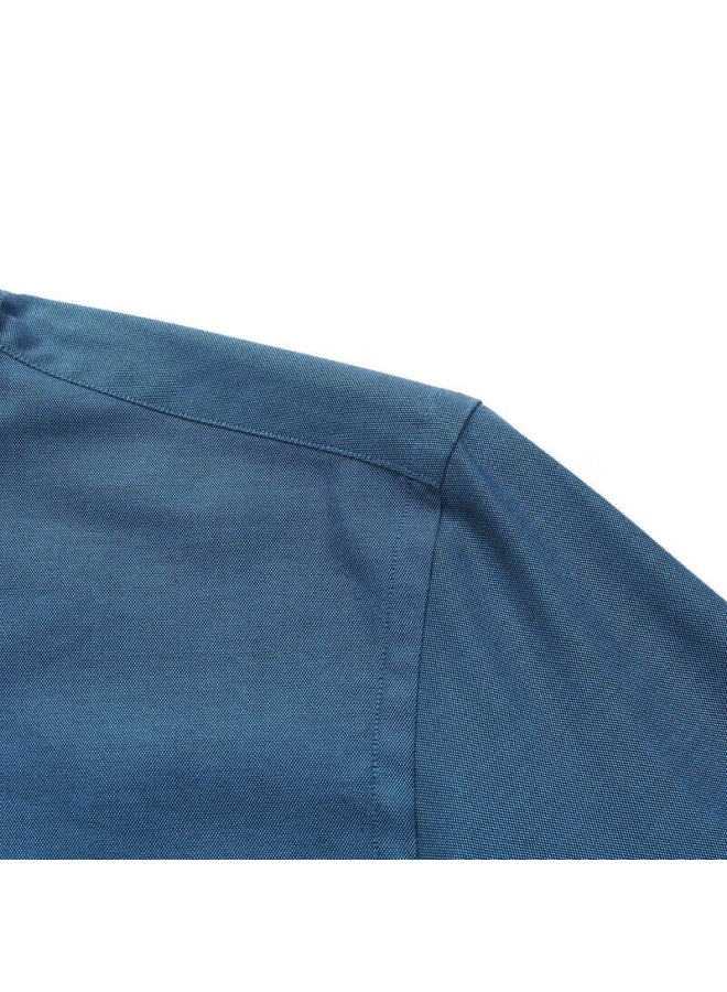 Youngor New Easy-care Business Casual Long-sleeve Shirt, Green Solid Color, Size 44 - Image 2