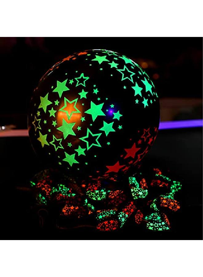 Skylety 61 قطعة من بالونات النيون للحفلات، مجموعات حفلات متوهجة تتضمن 50 قطعة من بالونات متوهجة بالأشعة فوق البنفسجية مقاس 12 بوصة، إكليل نجوم نيون بطول 14 قدمًا، 10 قطع من نجوم النيون المعلقة لتزيين قوس حفلات الزفاف وأعياد الميلاد - Image 4