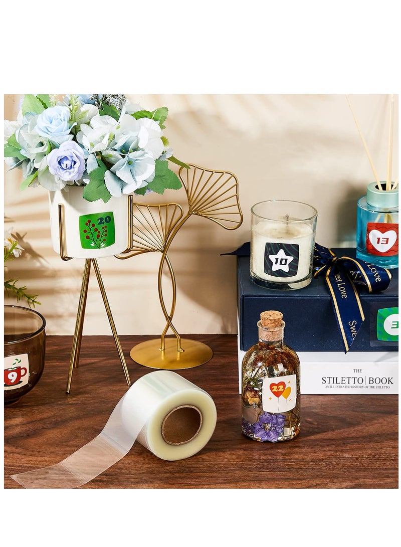 SYOSI Label Protector Clear Seals Waterproof for Protecting Barcodes Numbers Clothes Food in Laboratory Library Office Supermarket 500 Pieces 1.96x1.96in - Image 2