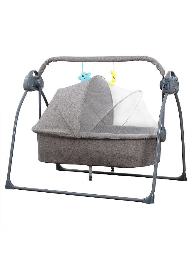 Generic Putybudy S-C901 Foldable Electric Baby Bassinet Baby Swing Bed for Infants 5 Speeds & 4 Timer & 12 Preset Lullabies Supports BT Connection USB Flash Drive Washable with Remote Control  - Image 1