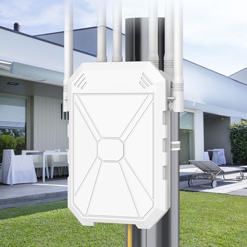 INEAUTO AX3000 WiFi Extender Signal Booster Outdoor WiFi 6 Extender, Wireless Gigabit Access Point Outdoor, IP67 Weatherproof, with PoE, for Starlink, Camera, Garage, Farm, Yard, RV, Campsite - Image 1