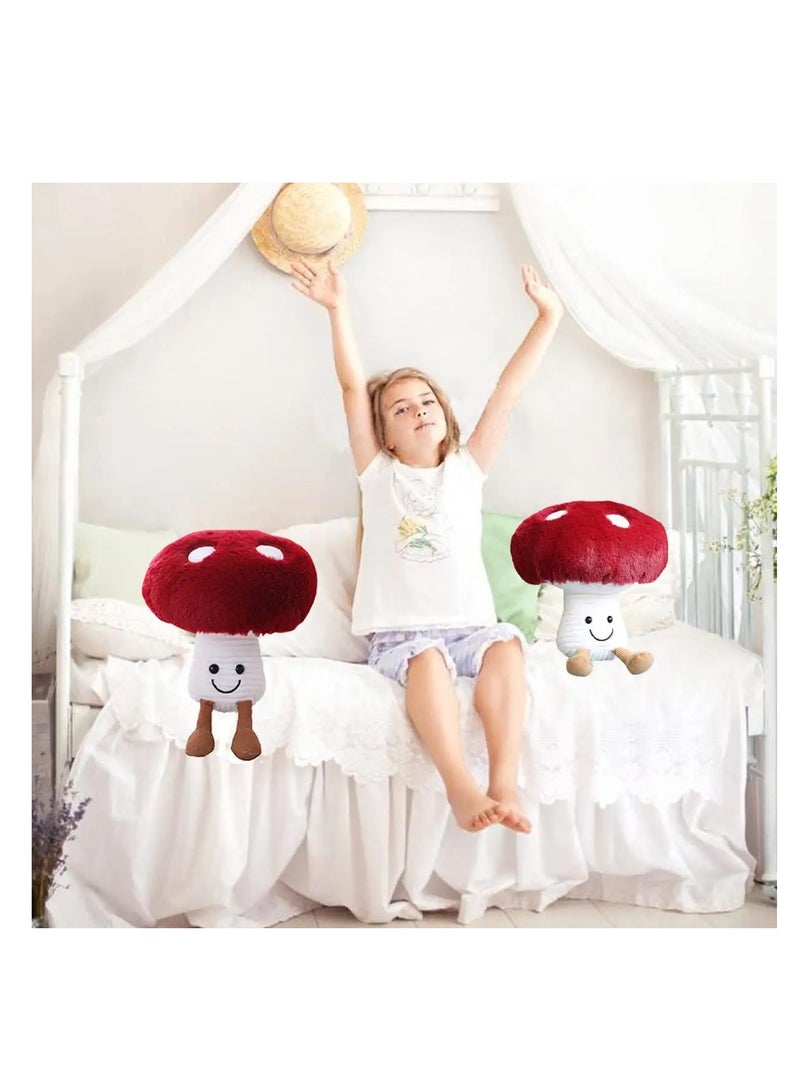 Adorable Kawaii Mushroom Plush Pillow, Smiling Stuffed Doll, Cute Mushroom Plushie Toy, Perfect Gift for Kids, Red 7.9 Inches Soft Pillow for Cuddling and Playtime. - Image 4