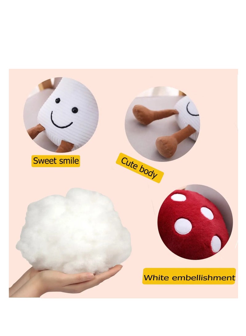 Adorable Kawaii Mushroom Plush Pillow, Smiling Stuffed Doll, Cute Mushroom Plushie Toy, Perfect Gift for Kids, Red 7.9 Inches Soft Pillow for Cuddling and Playtime. - Image 5