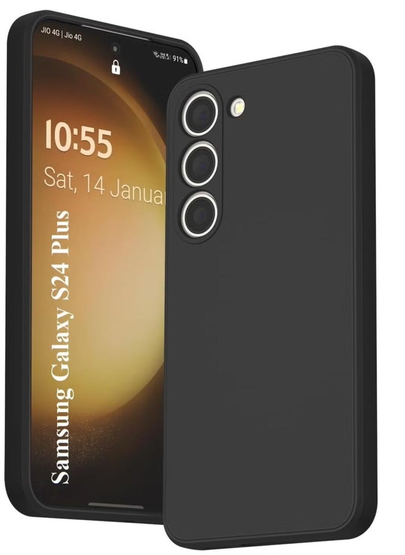 IAF Samsung Galaxy S24 Plus Soft Silicone Gel Rubber Shockproof Case â€“ Matte Finish Back Cover with Inner Fabric Lining & Camera Protection - Image 1