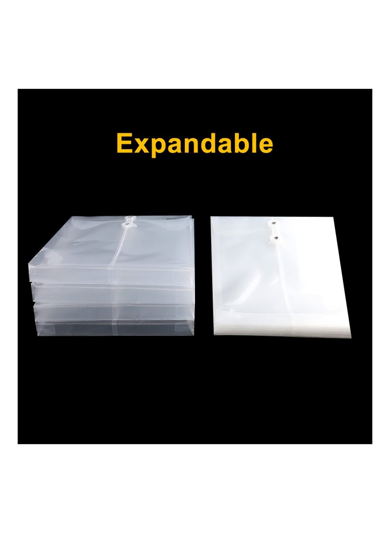 SYOSI Clear Plastic Wallets Folder, Water Proof A4 Plastic Folders Envelope File Folders-3cm Expansion, String Tie Closure, Document Files Wallets Document Folder for Office, School, Travel(20 Pack) - Image 3